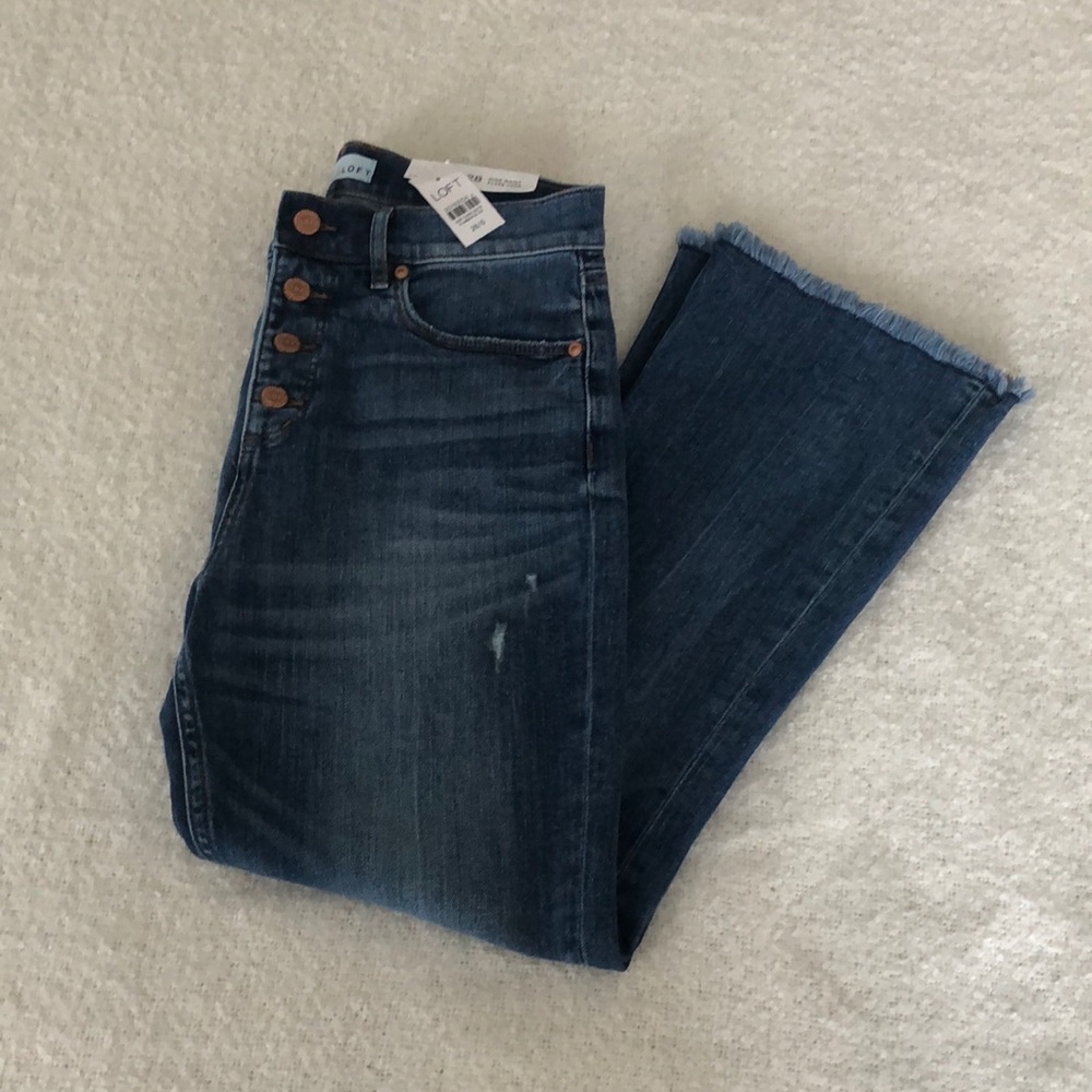 Loft High waist crop flare jeans Size 6